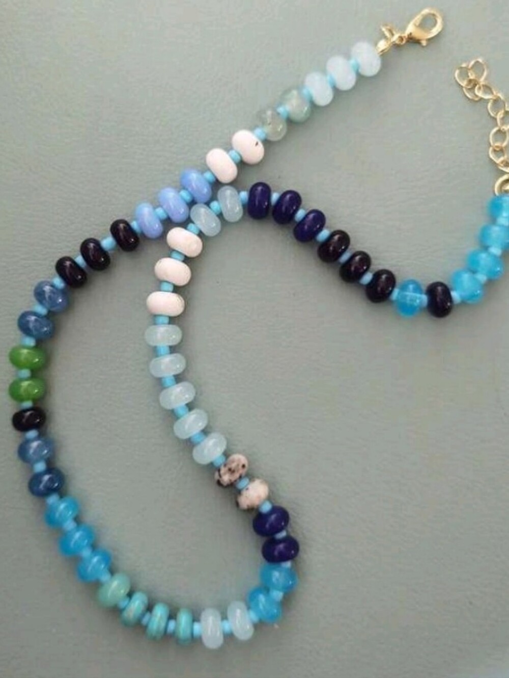 NEW! Anthropologie Rainbow Multicolor Beaded Gold Necklace
